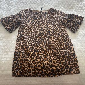 Crewcuts Leopard Print shift dress with cute sleeve detail